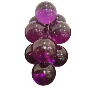 Vintage Acrylic Grapes Mid Century Lucite Purple Large Grapes